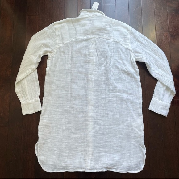 LL bean NWT Women’s Long White Linen Button Down Shirt LS Top Size Small - Picture 4 of 4